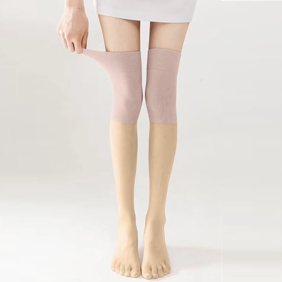 Sales 2026 Women's Knee High Socks Under $2 GIJNRIUIUA Pink Knee-High Socks 1 Pairs Women Fashion Soft Solid Splice Socks Knee High Stockings Summer Socks Silk Stockings Leg Warmers