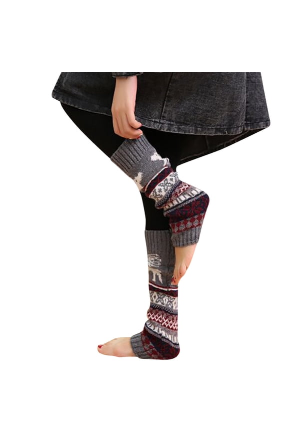 Sales 2026 Women's Socks Under $5 GIJNRIUIUA Grey Crew Socks Winter Winter Warm Christmas Leg Cable Knit Knitted Crochet High Long Socks Leggings Calf Socks