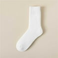 thumbnail image 1 of Sales 2026 Womens Socks Under $5 GIJNRIUIUA White Crew Socks Thicker Warm Fuzzy Socks Gifts for Women Fluffy Cozy Socks Stocking Stuffer Women Socks Solid Color Thermal Socks Running Socks, 1 of 3