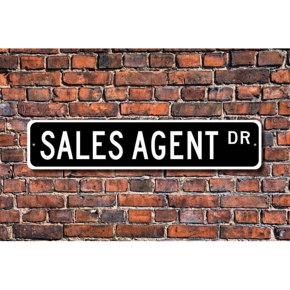 Sales Agent Sales Agent Gift Sales Agent Sign auto sales retail sales business sales Custom Street Metal Aluminum Sign - Size: 16 x 4 Inches