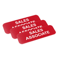 thumbnail image 1 of Sales Associate 1 x 3" Name Tag/Badge, Red, (3 Pack), 1 of 3