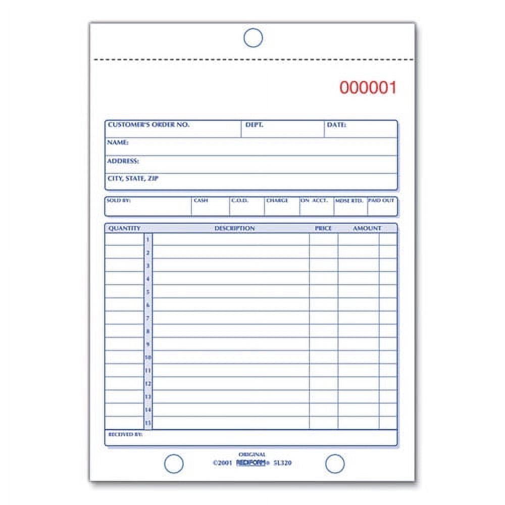 Sales Book, Three-Part Carbonless, 5.5 X 7.88, 1/page, 50 Sets/book | Bundle of 2 Each