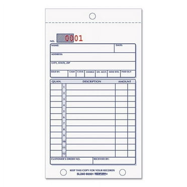 Sales Book, Two-Part Carbonless, 3.63 X 6.38, 1/page, 50 Forms | Bundle of 2 Each
