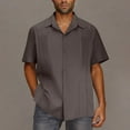 thumbnail image 1 of Sales Or Clearance JXMVOJ Men's Short Sleeve Shirt, Button-Down Casual Polo, Solid Color Beach Shirt, Lightweight Summer Top, Fashionable Collared Shirt, 1 of 8