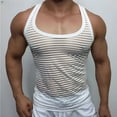 thumbnail image 1 of Sales Or Clearance JXMVOJ Men's Summer Casual Fashion Top, Stripe Sleeveless Tank, Round Neck Vest, Lightweight and Comfortable, Stylish Everyday Wear, 1 of 7