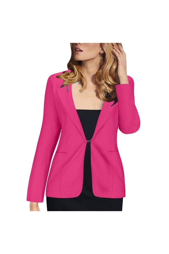 Women Coats Winter Jacket Womens Ladies Turn Down Collar Jacket Long Sleeve Coat Outerwear Blazer