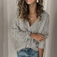 thumbnail image 1 of Turilly Women's Coats for Cold Winter Women's Knitwear Pure Color Mohair Pullover Hollow Sweater, 1 of 6