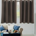 thumbnail image 1 of Sales！Honeeladyy Coffee Small Window Curtains, Thermal Insulated Drapes for Bedroom/Living Room/Kitchen, Solid Color Style Rod Pocket Fabric Window Curtain 2 Panel Set, 1 of 2