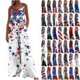 thumbnail image 1 of Sales Prime! JURANMO Independence Day's Jumpsuits for Women Loose Fit Sleeveless Strap One Piece Overall Romper American Flag Print Jumper Pants with Pockets Blue XL, 1 of 9