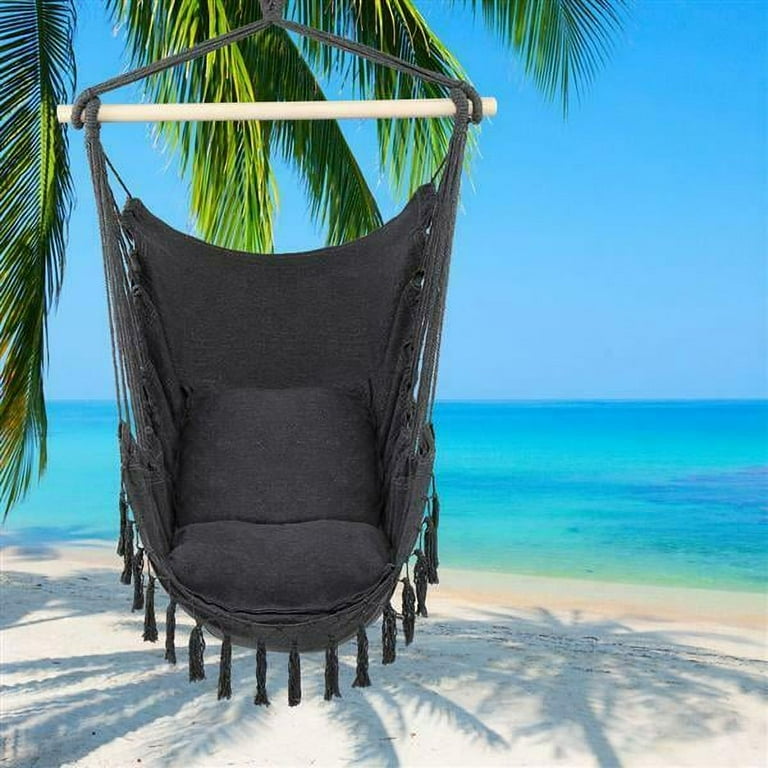 Sales Promotion Hammock Chair Swing with Hardware Kit Indoor Outdoor Hanging Rope Swing Chair Comfortable Hanging Chair Max Weight 265 Lbs