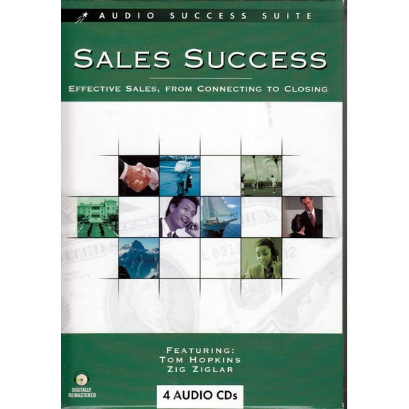 Sales Success Motivational Training 4 AUDIO CD Set - From Connecting to Closing - Tom Hopkins + Zig Ziglar + Ron White