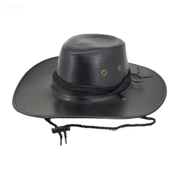 Sales Today Under $5 Black Beach Sun Straw Hats for Women GIJNRIUIUA Leather Cowboy Hat for Men & Women Wide Brim Western Style Hat with Beaded Baseball Caps