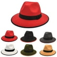 thumbnail image 1 of Sales Today Under $5 Brown Fedora Hat for Women Men GIJNRIUIUA Autumn and Winter Mens and Womens Neutral Couples Hat British Fashion Imitation Jazz Hat Black Top Hat Gentleman Hat Summer Hats, 1 of 4