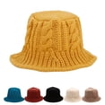 thumbnail image 1 of Sales Today Under $5 Dark blue Bucket Hats GIJNRIUIUA Women's Knitted Bucket Hat Windproof Handwoven Fisherman's Hat Winter Coarse Yarn Basin Hat Cowboy Hat, 1 of 3