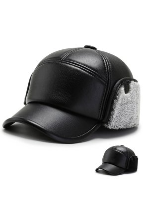 Sales Today Under $5 Grey Structured Mesh Baseball Cap GIJNRIUIUA Baseball Cap Winter Thickening Warm Ear Hundred Casual Anti Cold Imitation Leather Hat Hats Summer