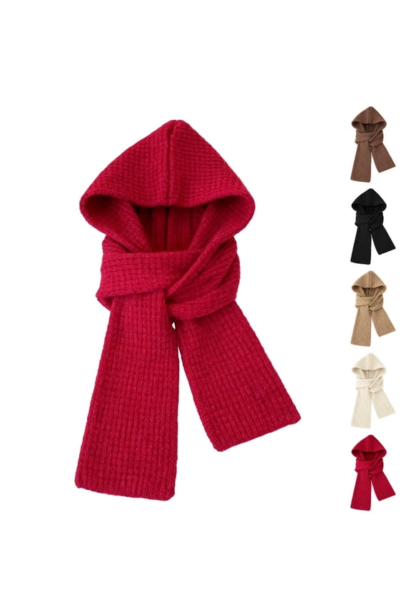 Sales Today Under $5 Khaki Knit Cuffed Beanie GIJNRIUIUA Ladies' High End Korean Style Autumn and Winter Ambience Scarf Versatile Shawl Hoodie Beret Hat