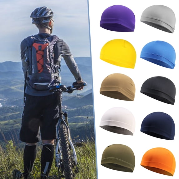 Sales Today Under $5 Navy Cooling Skull Caps GIJNRIUIUA Men Women Riding Small Hat Summer Windproof Sports Hat Outdoor Sports Soft Hat Headgear Hat Motorcycle Liner Muslim Headwear