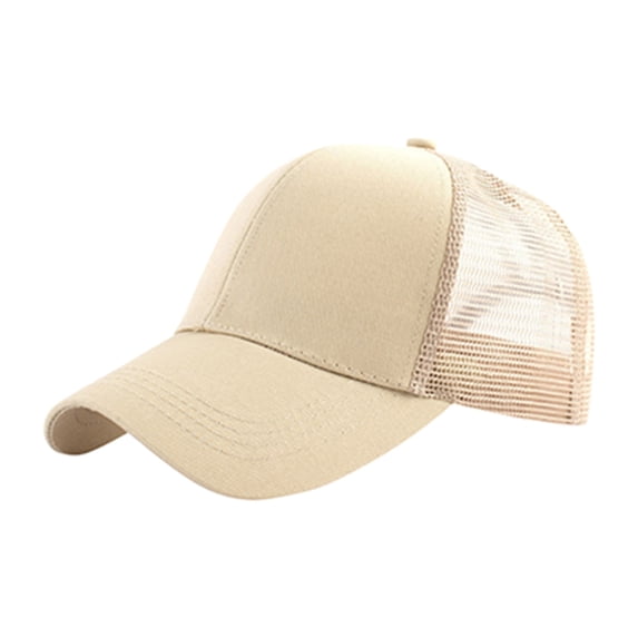 Sales Today Under $5 Red Baseball Hat GIJNRIUIUA Two Tone Front Cotton Back Mesh Trucker Hat Blank Solid Color Adjustable Snapback Baseball Cap Lightweight Breathable Hat Beret Hat