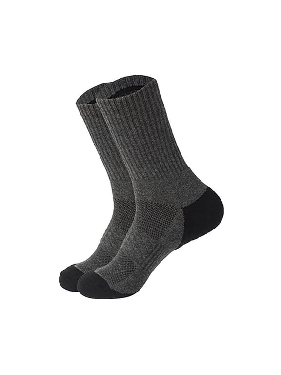 Sales Today Ankle Socks Under $2 GIJNRIUIUA Dark Gray Crew Socks Hiking Socks for Men Women Socks with Cushion for Camping Hunting Work Athletic Socks