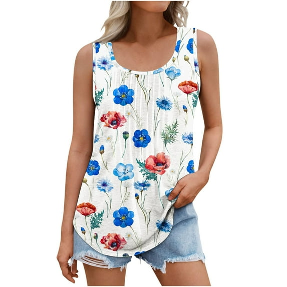Sales Today Women Blouses Plus Size Summer Tops For Women White Cotton Tank Top Women Tunic Tops For Women Loose Fit Dressy