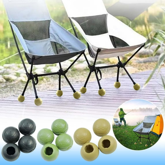 4 Pcs Outdoor Supplies Camping Chair Camping -slip -sinking Ball Folding Chair Accessories Chair Universal Ball Equipment