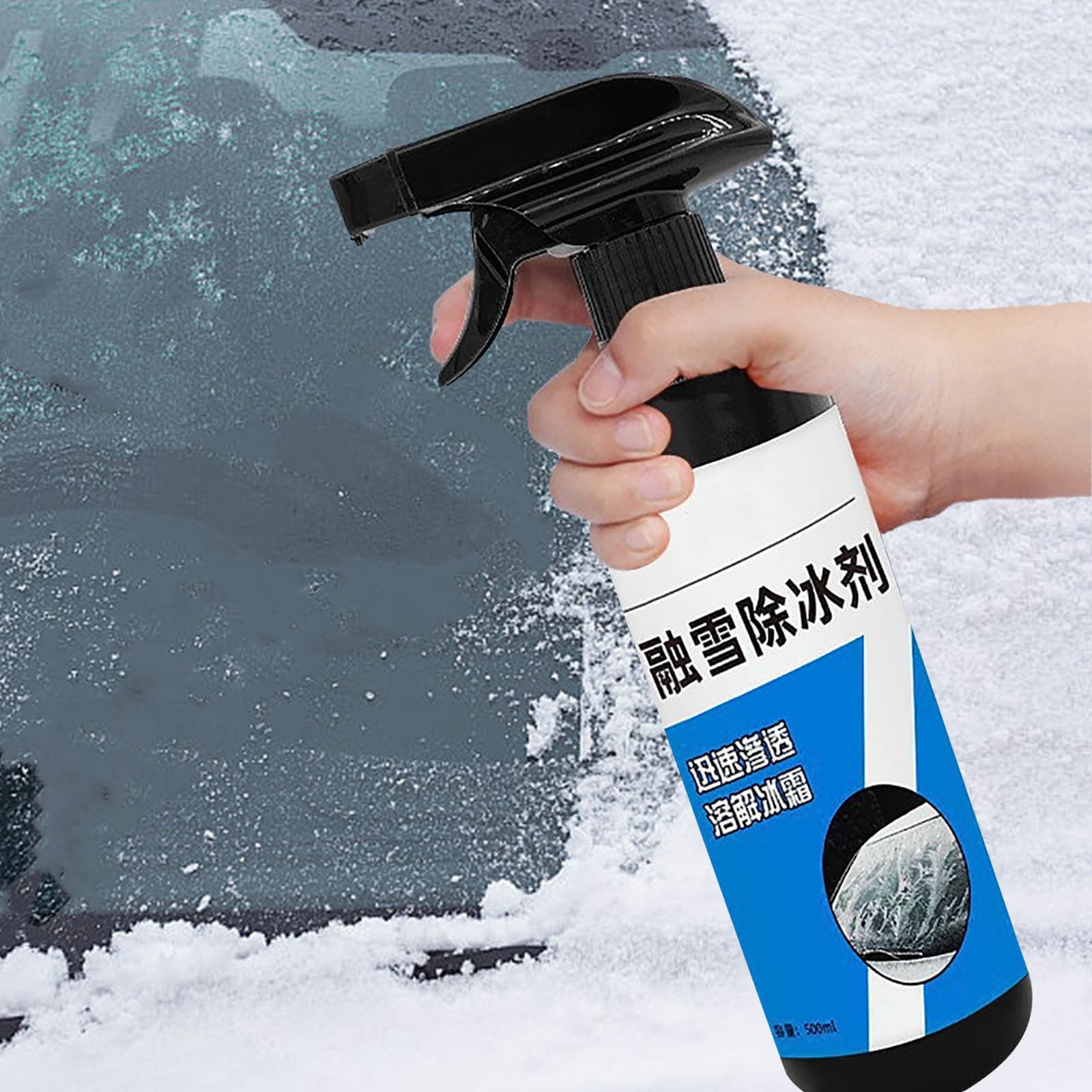 Sales Today Clearance! 500ML Car Snow & Ice Remover Spray, Windscreen Deicing & Antifreeze Agent, Quick Snow Melting Spray for Winter Auto Windshield & Glass Protection Deals of The Day Clearance!