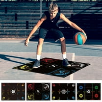Basketball Training Mat Mute Rubber Basketball Footstep Mat Non-Slip Basketball Training System For Home Kids Training