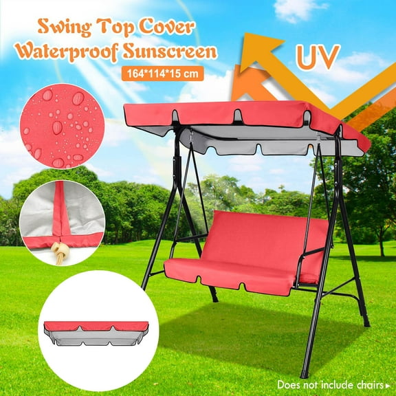 Bifavgk Outdoor Courtyard Swing Ceiling Cover Awning Rain Cover Replacement Cloth Patio Furniture Covers Blackout Window Cover Red