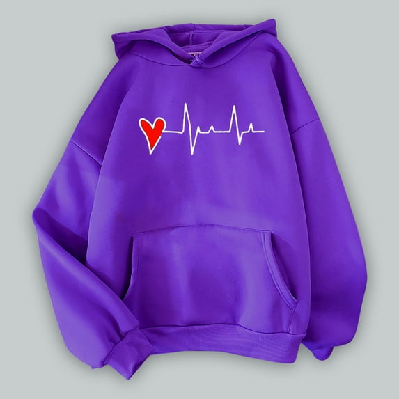 Sales Today Clearance Black Zip up Hoodie Women Women'S Love Heart Printed Hoodie With Large Pocket Drawstring Top Hoodie