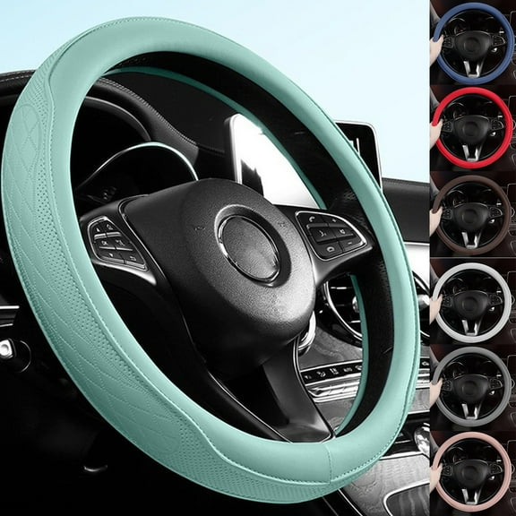 Car Steering Wheel Cover, Anti-Slip Thin Handle Cover, Universal Leather Sports Steering Wheel Cover, Comfortable Grip for Car Steering Wheel