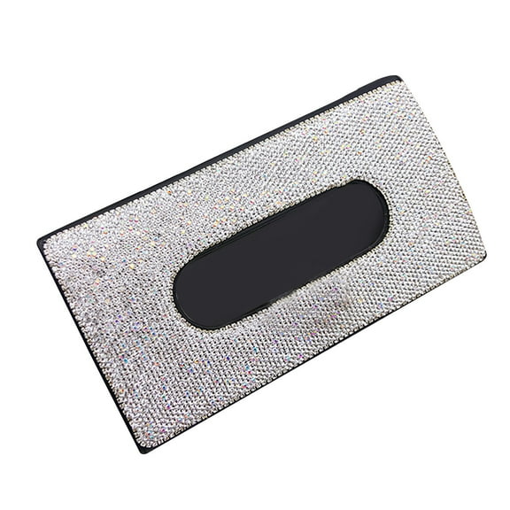 Car Sun Visor Tissue Box, Crystal Sparkling Napkin Holder for Car Interior, Tissue Box Organizer for Vehicle Front Seat and Car Accessory Storage