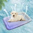 thumbnail image 1 of Cat Cooling Mat, Washable Ice Silk Self Cool Pad for Small Dogs, Puppy and Cats Soft & Comfortable Pets Sleeping Bed Pad for Travel Outdoor & Indoor, Purple 12x16 inch, 1 of 6
