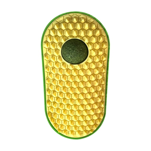 Cat Self Groomer, Wall Corner Scratcher With Catnip, Soft Brushes, Self Grooming Brush Wall Corner Massager Combs for Long Short Fur Kitten Indoor Cats (Yellow)