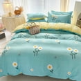 thumbnail image 1 of Sales Today Clearance! FAJHHA Soft 4-Piece Bedding Set for Dorm,Cozy Bedding for Student Beds,Fresh Patterns for 70.86in Dorm Beds, 1 of 6