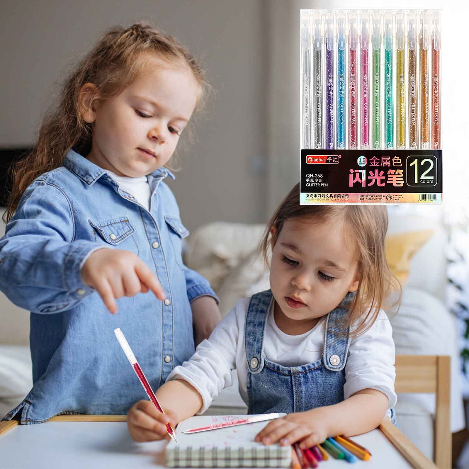 Sales Today Clearance! Glitter Gel Pen Set - 12 Colors of Metallic and Color-Changing Gel Pens for Handwriting, Drawing, and Crafting, 10ml Glitter Ink, Perfect for Journals and Arts