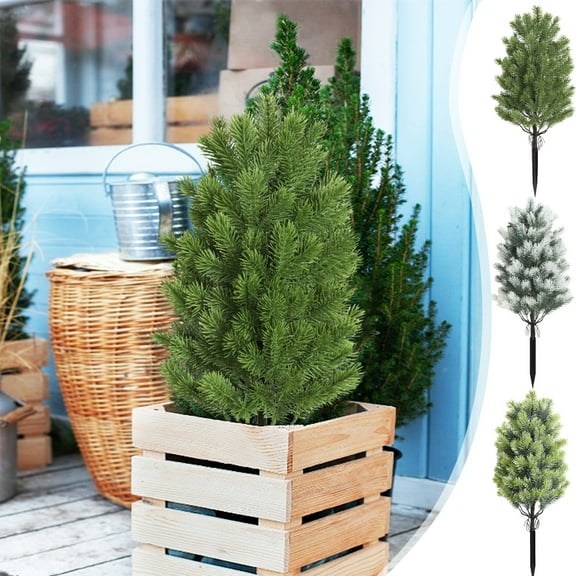 Sales Today Clearance! Gosuguu Artificial Cedar Topiary Trees for Outdoors, Faux Shrubs, Ground Spike Cedar Plant, Indoor, Outdoor Decoration, Room, Porch Bushes