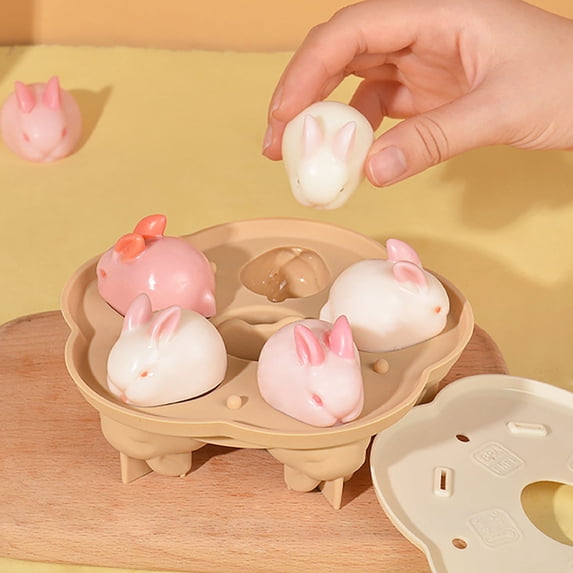 Gosuguu Chocolate Rabbit Molds for Pudding, Jelly, Cheesecake, Baking Tools, Kitchen Molds for Desserts, DIY Pudding Molds, Perfect for Easter Treats