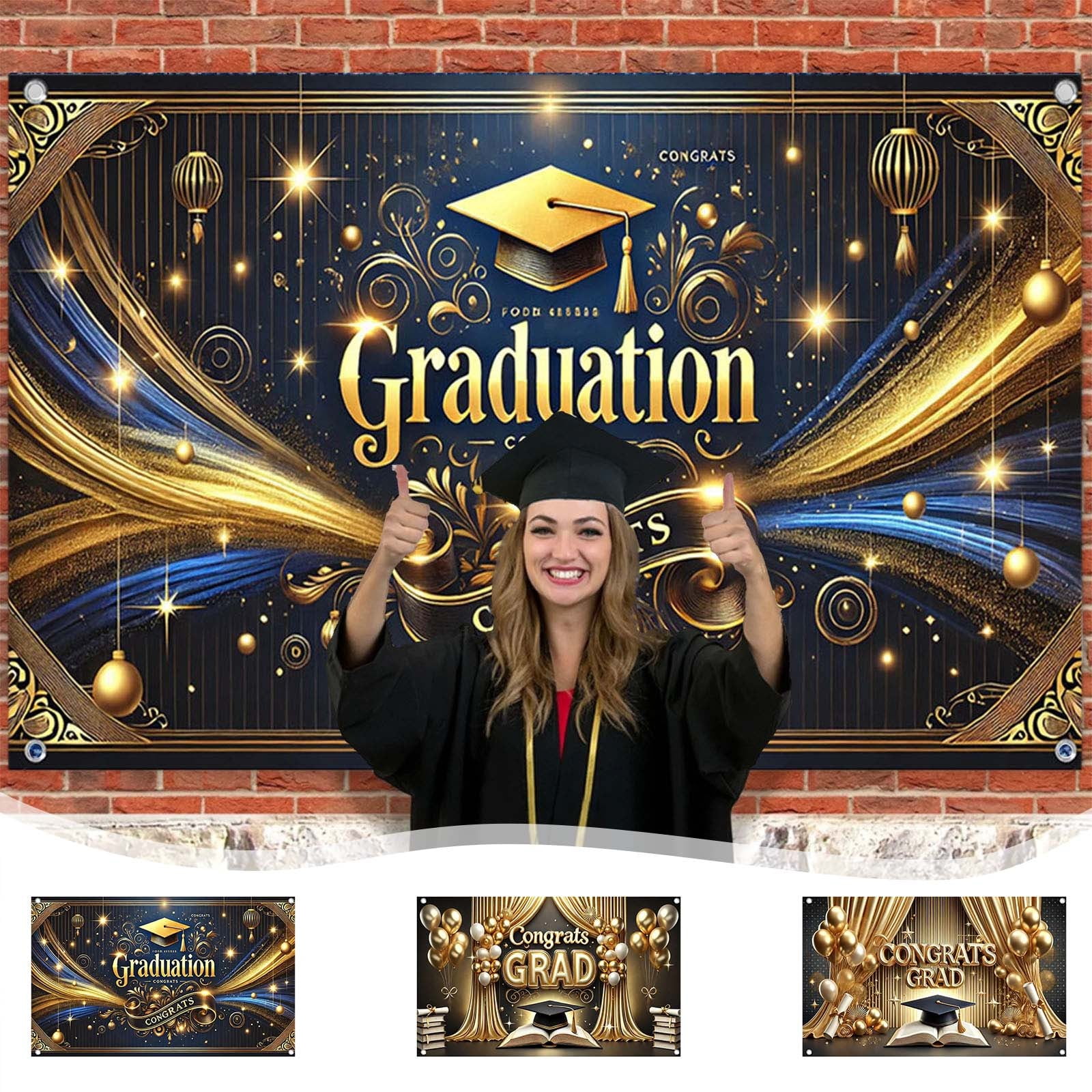 Grad Today Sales Today Clearance! Gosuguu Congrats Grad Banner Decorations ...