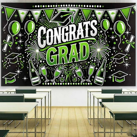 Sales Today Clearance! Gosuguu Congrats Grad Banner Decorations, Graduation Backdrop, Party Decorations for Grad Celebration, Graduation Decorations for Class of 2025