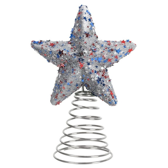 Sales Today Clearance! Gosuguu Independence Day Decor, Colorful Star Tree Topper for Holiday Decorations, Red, White, and Blue Star Shaped Topper for Festive Celebrations