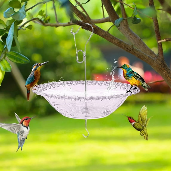 Sales Today Clearance! Gosuguu Outdoor Garden Bird Bath with Windproof and Rainproof Feeding Hood, Hanging Courtyard Decoration, Waterproof Bird Feeder for Garden, Backyard