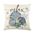 thumbnail image 1 of Gosuguu Coastal Decor Summer Ocean Scallop Print Throw Pillowcase, 1 of 2