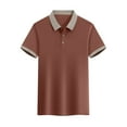 thumbnail image 1 of Men's Casual Shirts Fashion Patchwork Lapel Button Short Sleeve Golf Tops Summer Athletic Workout Loose T-Shirt XXXXXL, 1 of 5