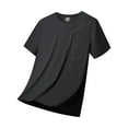 thumbnail image 1 of Men's Workout Shirts with Zipper Pocket, Short Sleeve Athletic T-Shirts Summer Stretch Gym Running Sports Tops L, 1 of 5