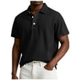 thumbnail image 1 of Sales Today Clearance Mens Casual Shirts Distressed Short Sleeve Button Up Lapel Golf Shirt Plus Size Solid Comfy Work Tee Shirts XXXXXL, 1 of 5