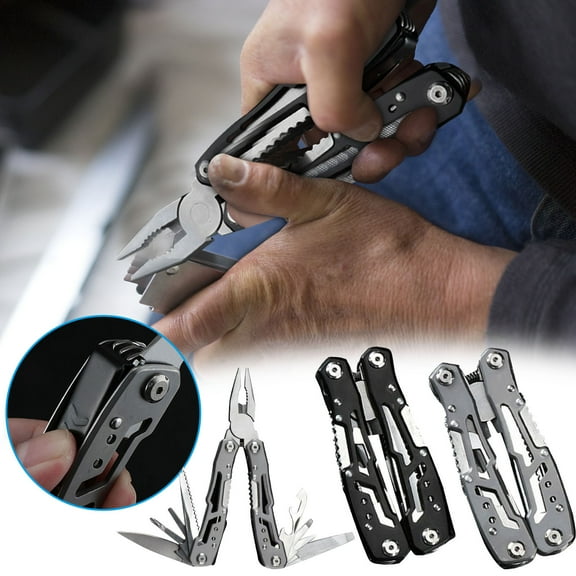 Sales Today Clearance! Multi-Functional Pliers with Locking Function, Needle-Nose Pliers, Outdoor Emergency Tool, Folding Maintenance Knife & Pliers for Repairs Deals of The Day Clearance!