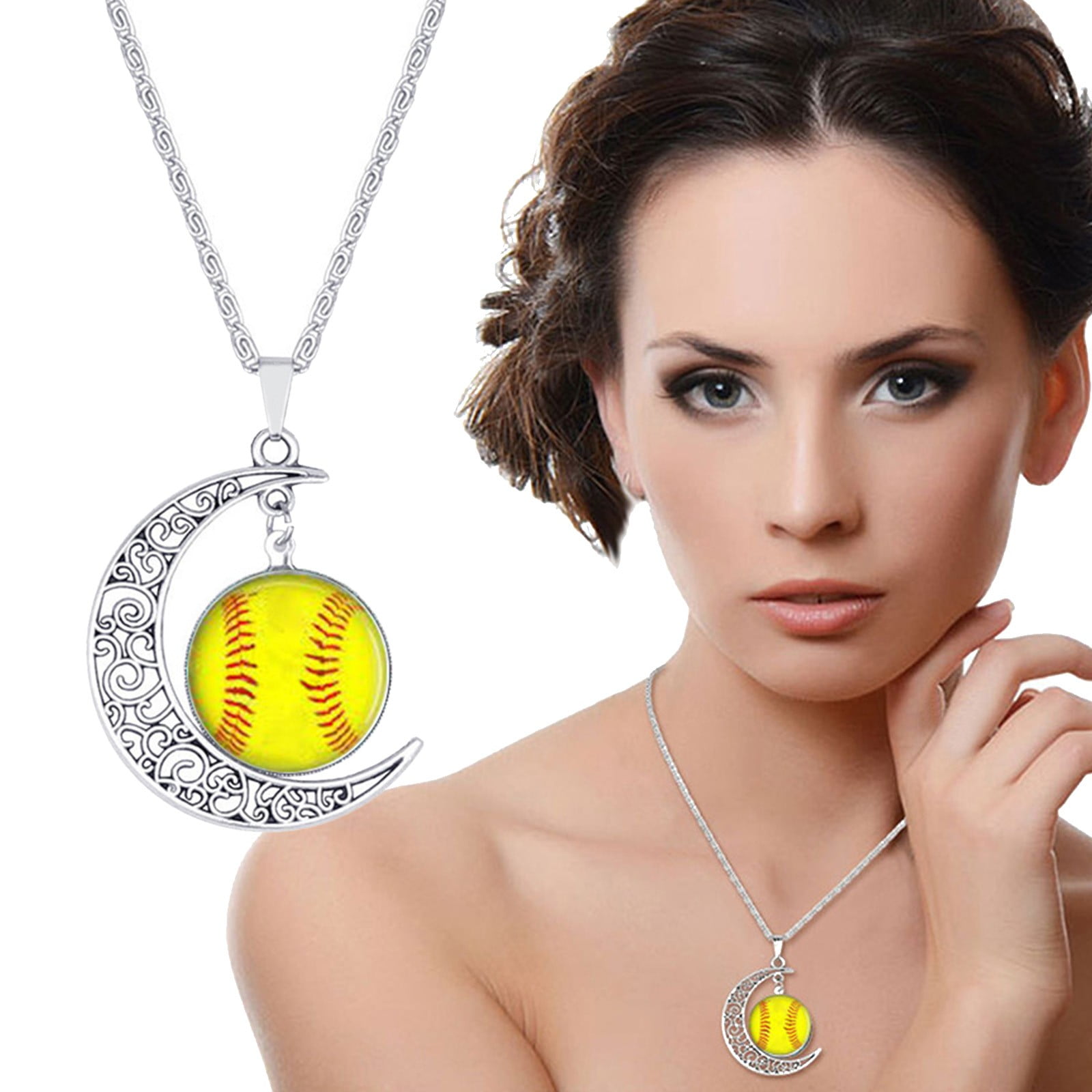 Sport Heart Necklace For Women & Girls – Softball, Volleyball, Football & More – Hypoallergenic Team Jewelry Gift