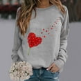 thumbnail image 1 of Sales Today Clearance Oversized Crewneck Sweatshirt Women Women's Fashionable Round Neck Casual Valentine's Day Love Printed Long Sleeved Top Sweatshirt, 1 of 4