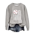 thumbnail image 1 of Sales Today Clearance Oversized Sweatshirt for Women Women's Baseball Printed Crew Neck Multi Color Multi Size Crew Neck Hoodless Long Sleeve Sweatshirt, 1 of 5