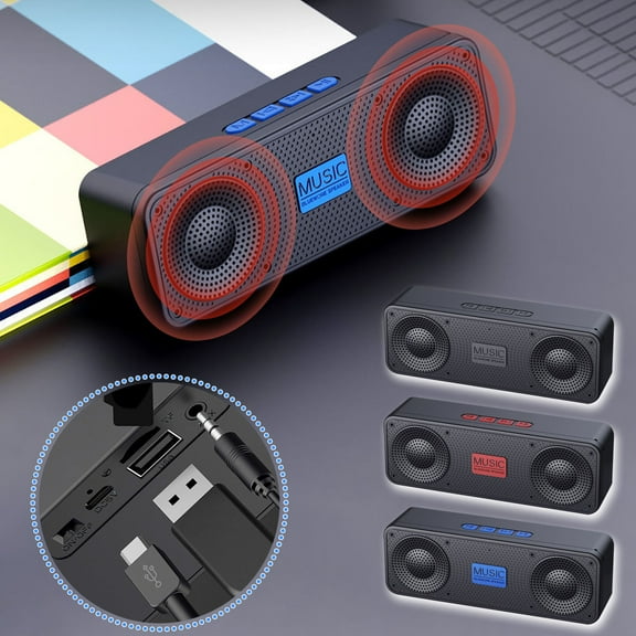 S18 Wireless Bluetooth Speaker, Outdoor Subwoofer with Radio, Mini Portable Sound System for Travel, Small Bluetooth Speaker for Sports & Home